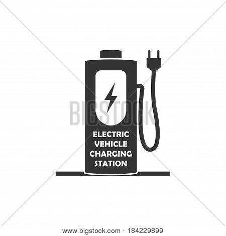 Icon for electric vehicle charging station. Electric car recharge icon. Vector illustration.