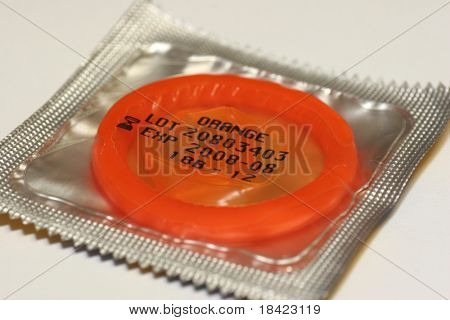 Orange condom