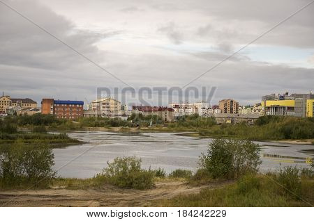 New Urengoy, YaNAO, North of Russia. September 1, 2013. Lake named Nameless. Editorial
