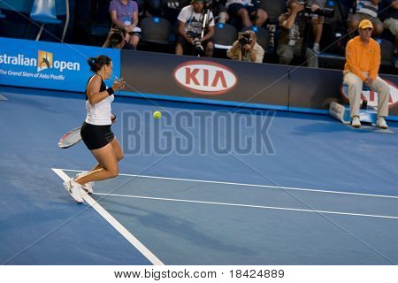 MELBOURNE - 19. januar: Australsk tennisspiller Casey Dellacqua, ved Australian Open på januar