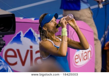 멜버른-1 월 19 일: 슬로바키아의 테니스 선수 다니엘 Hantuchova, 1 월에 호주 오픈