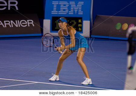 멜버른-1 월 19 일: 슬로바키아의 테니스 선수 다니엘 Hantuchova, 1 월에 호주 오픈