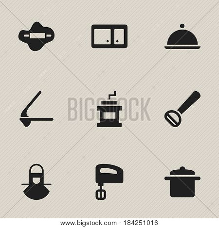 Set Of 9 Editable Cooking Icons. Includes Symbols Such As Rocker Blade, Salver, Sideboard And More. Can Be Used For Web, Mobile, UI And Infographic Design.