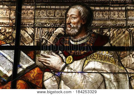 Stained Glass In Ecouen Castle, Ecouen, France