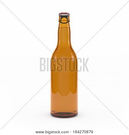 Beer Bottle Isolated 3D Rendering