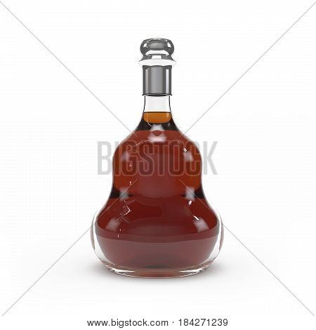 Cognac Bottle Isolated 3D Rendering