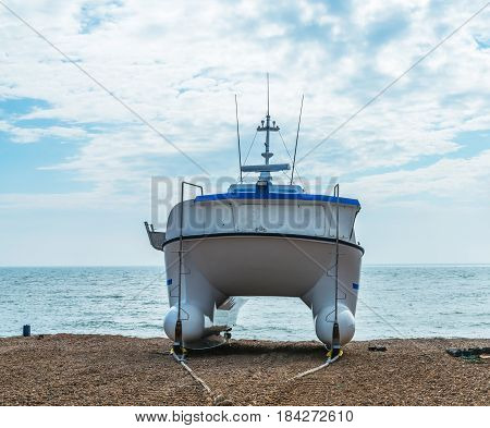 Fishing Boats On The Shore, Pebble Beach, Wooden Boats, Fishing And Tourist Industry
