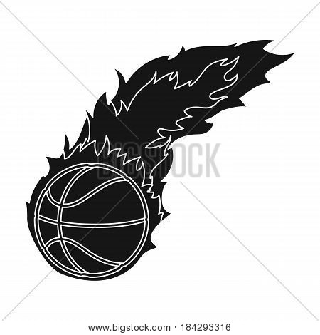 Fireball.Basketball single icon in black style vector symbol stock illustration .