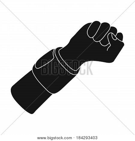 Arm with bandage.Basketball single icon in black style vector symbol stock illustration .