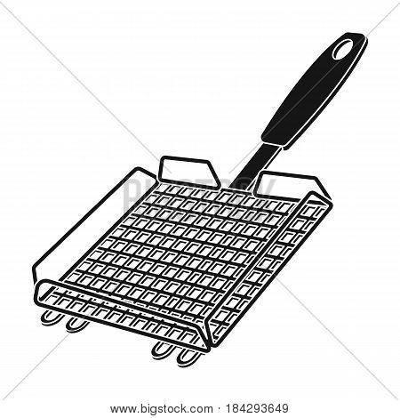 Grill grill.BBQ single icon in black style vector symbol stock illustration .