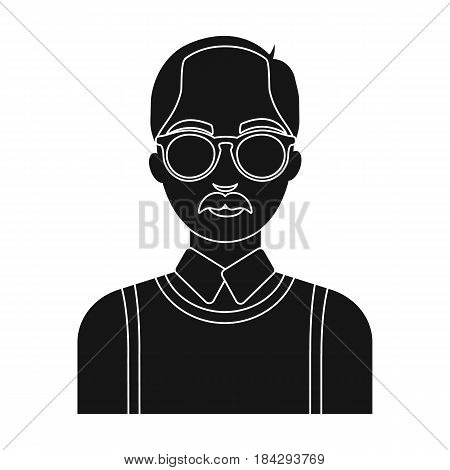 Old man.Old age single icon in black style vector symbol stock illustration .
