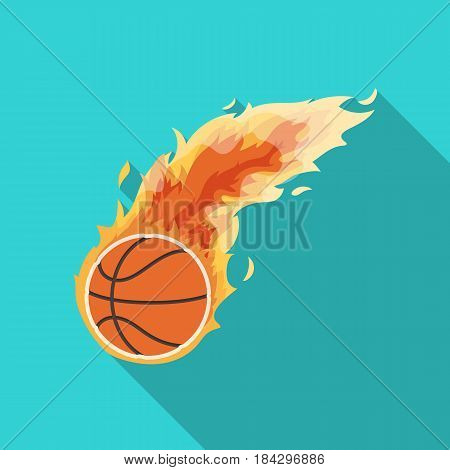 Fireball.Basketball single icon in flat style vector symbol stock illustration .