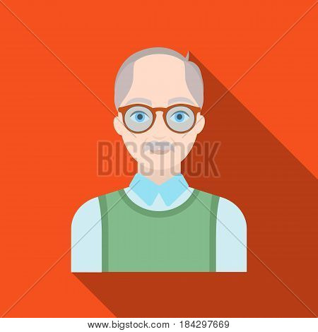 Old man.Old age single icon in flat style vector symbol stock illustration .