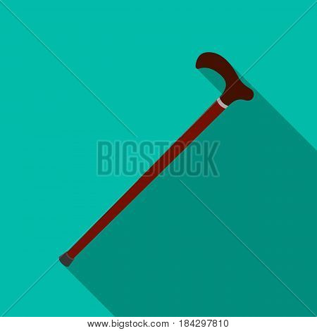 Cane for walking.Old age single icon in flat style vector symbol stock illustration .