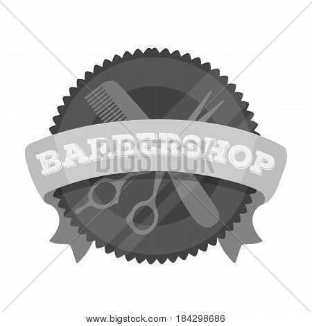 Barber's sign.Barbershop single icon in monochrome style vector symbol stock illustration .
