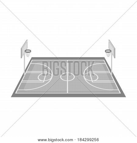Basketball court.Basketball single icon in monochrome style vector symbol stock illustration .