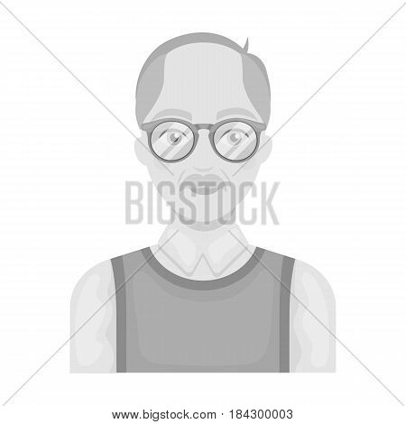 Old man.Old age single icon in monochrome style vector symbol stock illustration .