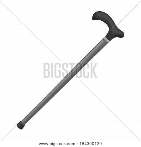 Cane for walking.Old age single icon in monochrome style vector symbol stock illustration .