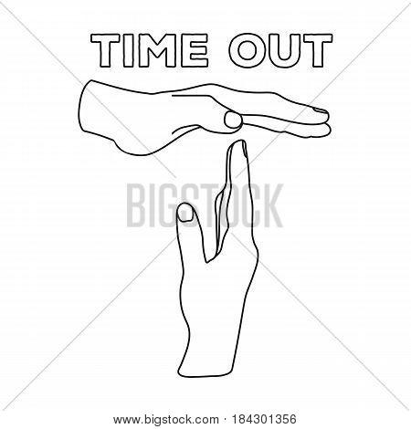 Gesture of a time out.Basketball single icon in outline style vector symbol stock illustration .