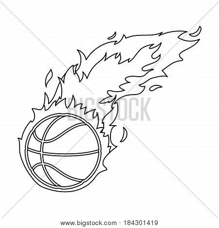 Fireball.Basketball single icon in outline style vector symbol stock illustration .