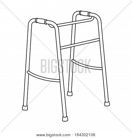 Walker for the disabled.Old age single icon in outline style vector symbol stock illustration .