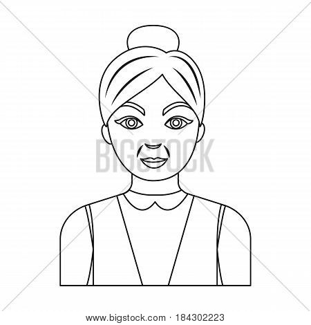 Elderly woman.Od age single icon in outline style vector symbol stock illustration .