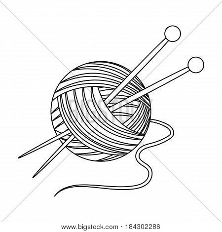 Knitting.Old age single icon in outline style vector symbol stock illustration .