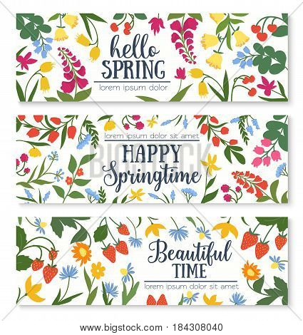 Hello Spring Greeting Vector Photo Free Trial Bigstock
