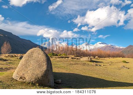 View of Mount Siguniang National Park in Sichuan, China