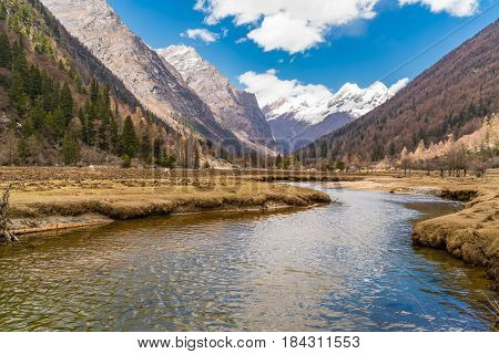 Beautiful landscape at Siguniang National Park in Sichuan China