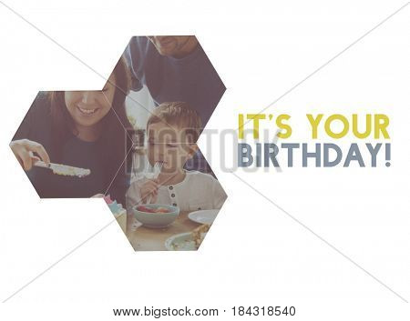 Family happy time party birthday together