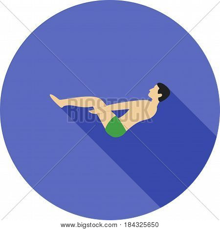 Boat, half, pose icon vector image. Can also be used for yoga poses. Suitable for mobile apps, web apps and print media.