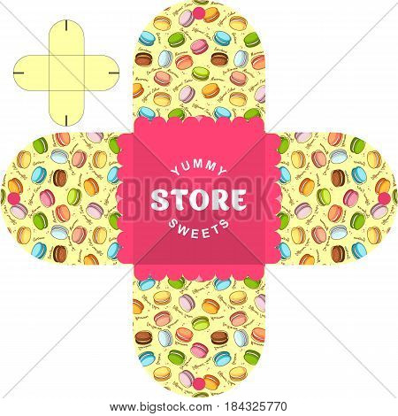 Vector simple packaging template for sweetshop bakery