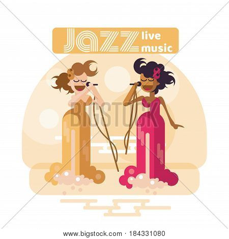 Musicians and Mucical Instruments. Flat Vector Illustration