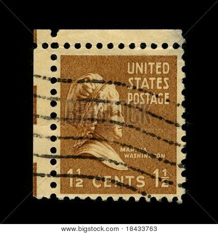 สหรัฐอเมริกา - เซอร์กา 1930: ประทับตราที่พิมพ์ในสหรัฐอเมริกาแสดงภาพ Martha Washington เซอร์กา 1930