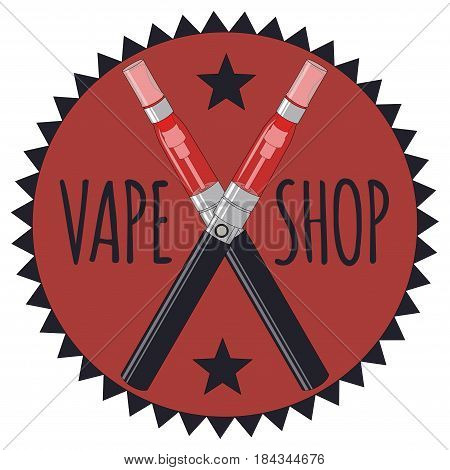 Vape Shop Icon And Letters Hipster Style Vector Graphic.