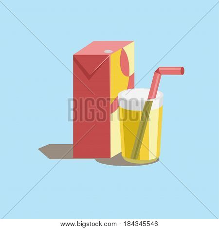 Drink icon juice and glass for web and prints
