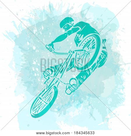 Rider Jumping On A Artistic Abstract Background