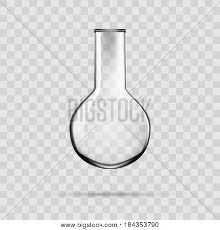 Chemical Laboratory Glassware Or Beaker. Glass Equipment Empty Clear Test Tube. Eps10 Vector