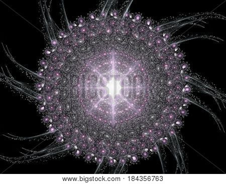 Geometry of Space series. Visually attractive backdrop made of conceptual grids curves and fractal elements suitable as element for layouts on physics mathematics technology science and education.
