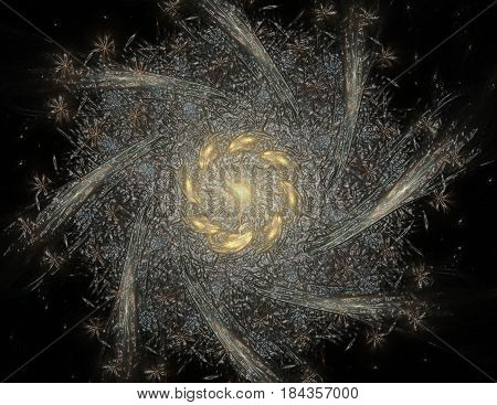 Geometry of Space series. Visually attractive backdrop made of conceptual grids curves and fractal elements suitable as element for layouts on physics mathematics technology science and education.