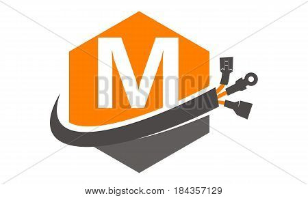 This Image describe about Hexagon Global Electricity Letter M