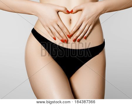 Perfect Slim Young Body. Sports , Fitness Or Plastic Surgery And Aesthetic Cosmetology. Beautiful Wo