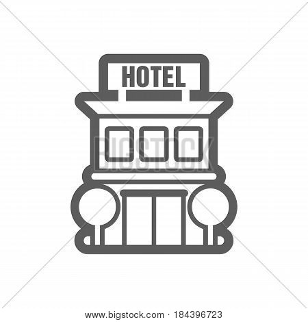 Hotel outline vector icon. Travel. Summer. Summertime. Holiday. Vacation eps 10