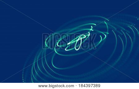 Abstract Blue Geometrical Background . Connection structure. Science background. Futuristic Technology HUD Element . onnecting dots and lines . Big data visualization Business .