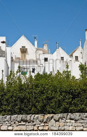Characteristic alleyway of Locorotondo. Puglia. Southern Italy.
