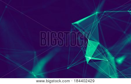 Abstract Blue Geometrical Background . Connection structure. Science background. Futuristic Technology HUD Element . onnecting dots and lines . Big data visualization Business .