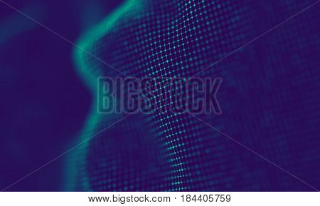 Abstract Blue Geometrical Background . Connection structure. Science background. Futuristic Technology HUD Element . onnecting dots and lines . Big data visualization Business .