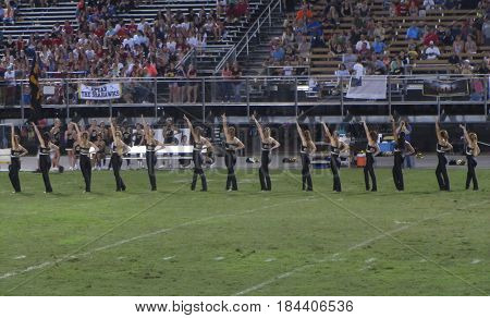 halftime show, Myrtle Beach High School vs Socastee High School football game, Myrtle Beach, South Carolina, September 11th, 2015