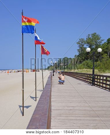 Yantarny Village, Russia: Sandy Beach On Coast Of Baltic Sea
